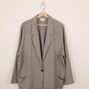 Vintage Oversized  Black/White Gingham Slouchy Blazer/Lightweight Jacket