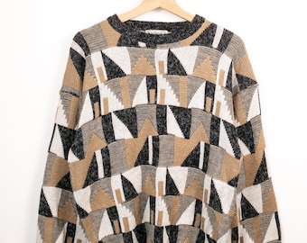 Vintage Santana Ltd 90s Abstract Geometric Knit Sweater