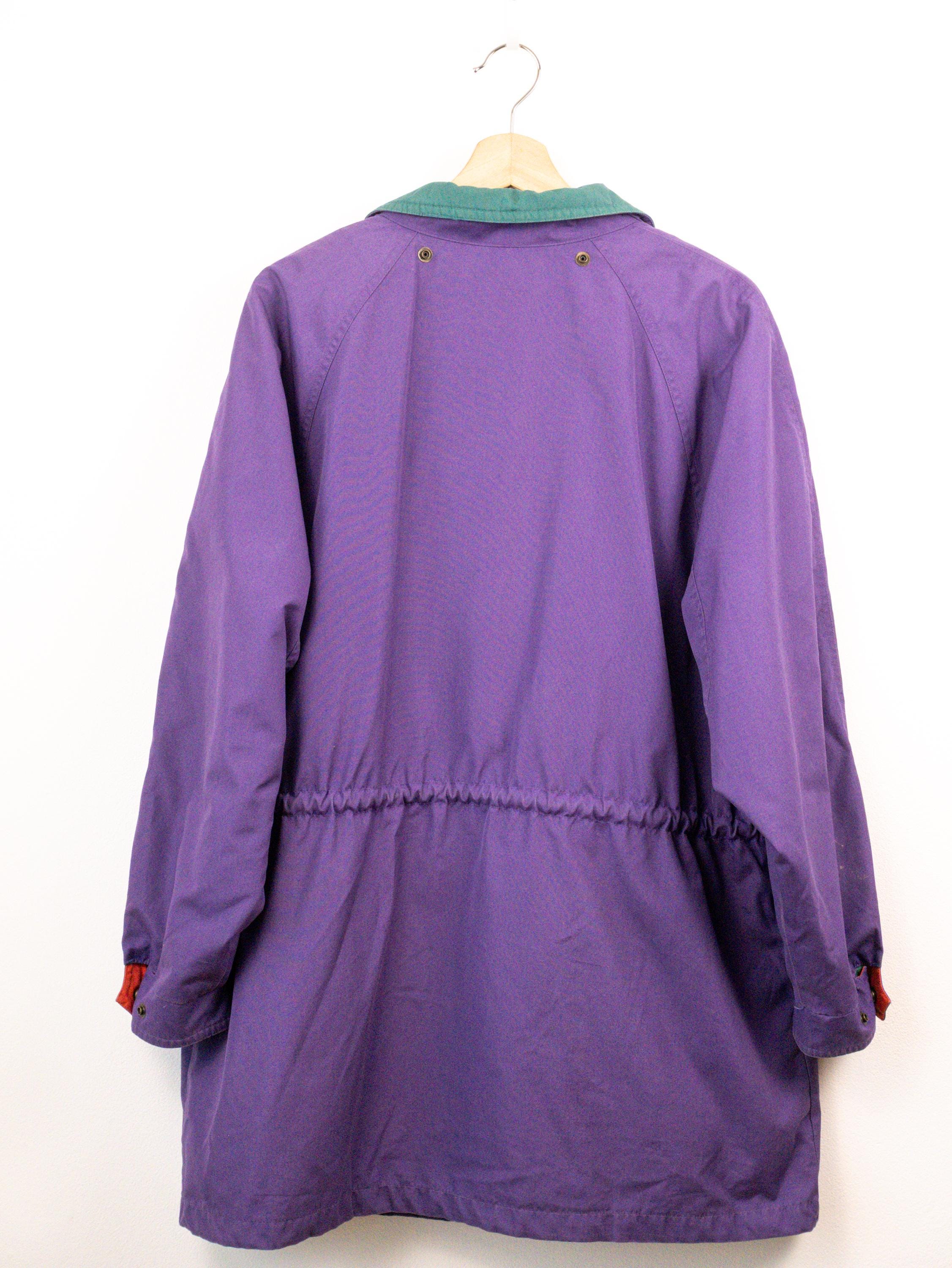 Vintage 80s London Fog Purple/green Nylon Ski Jacket/drawstring