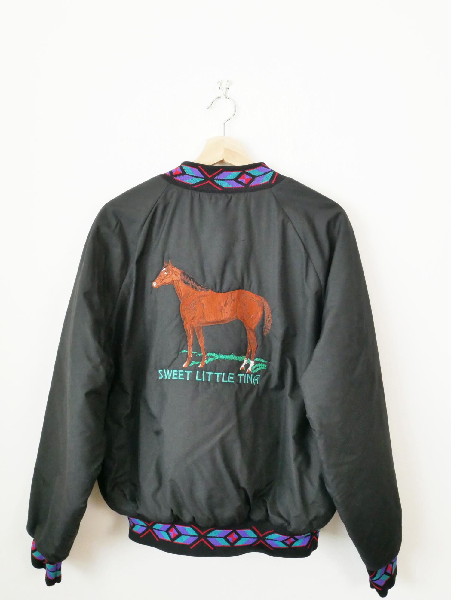 Veste Femme équitation – Années 1980 – Grise – Polyester – Taille S/M – Vintage