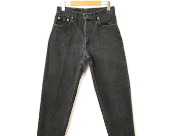 Vintage Levi's 550 Black High Rise Relaxed Taper Jeans  Made in Canada