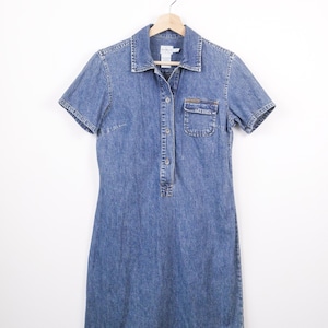 anne klein denim shirt dress Denim Belted Shirt Dress