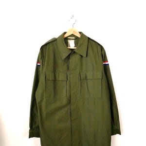 Unworn-Vintage Netherlands Dutch Military Field Army Green Shirt Jacket/Kloot meijburg