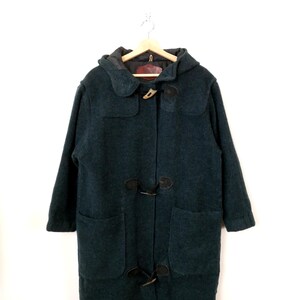 Gloverall De Bonne Facutre Wool Duffle Coat Black/Grey at