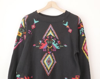 Bluza damska Hanes Her Way z lat 90. w stylu Southwest, wyprodukowana w USA