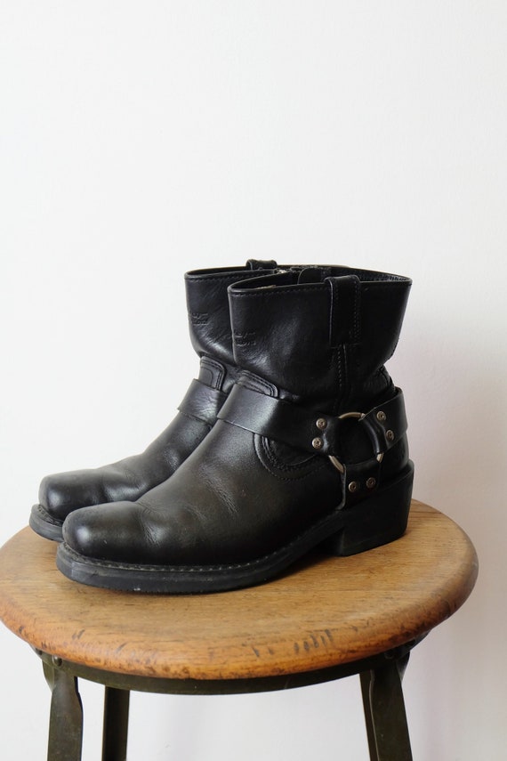 Vintage Harley Davidson Side Zip Motorcycle Boots/