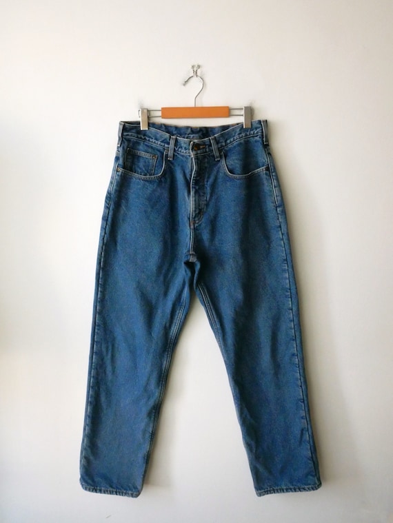 Carhartt Men s Fleece Lined Jeans insulated Jeans w32 straight Leg Etsy Canada