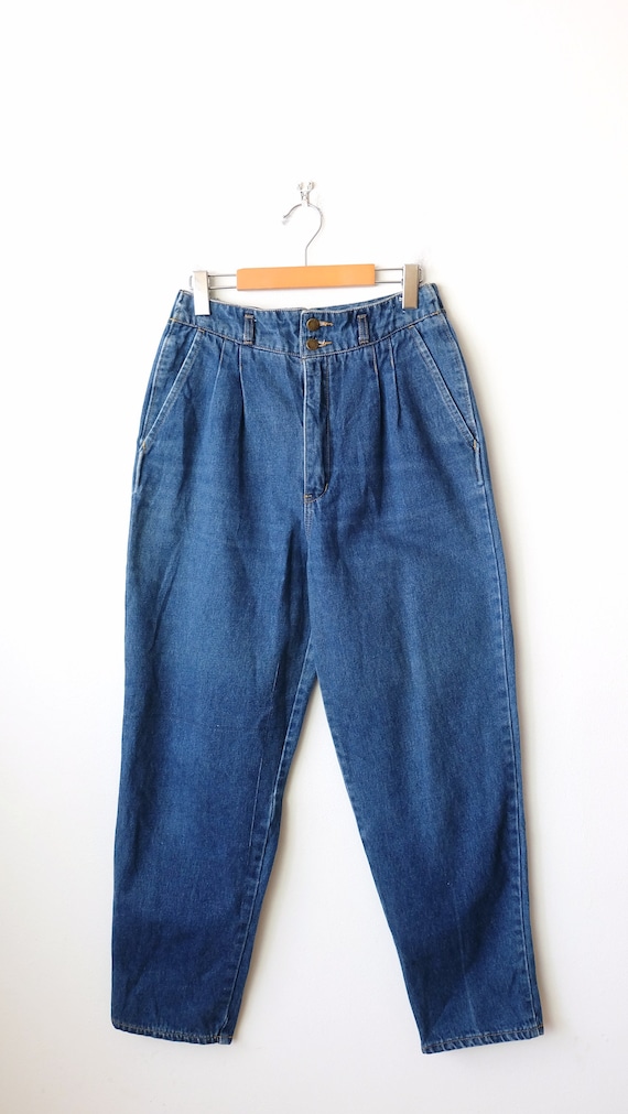 Vintage Women s High Waisted Tapered Pleated Jeans From 80 s mom s Jeans relaxed Fit w26 Etsy Canada