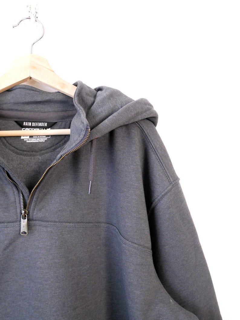 Carhartt Men's Charcoal Gray Rain Defender Hoodie image 3