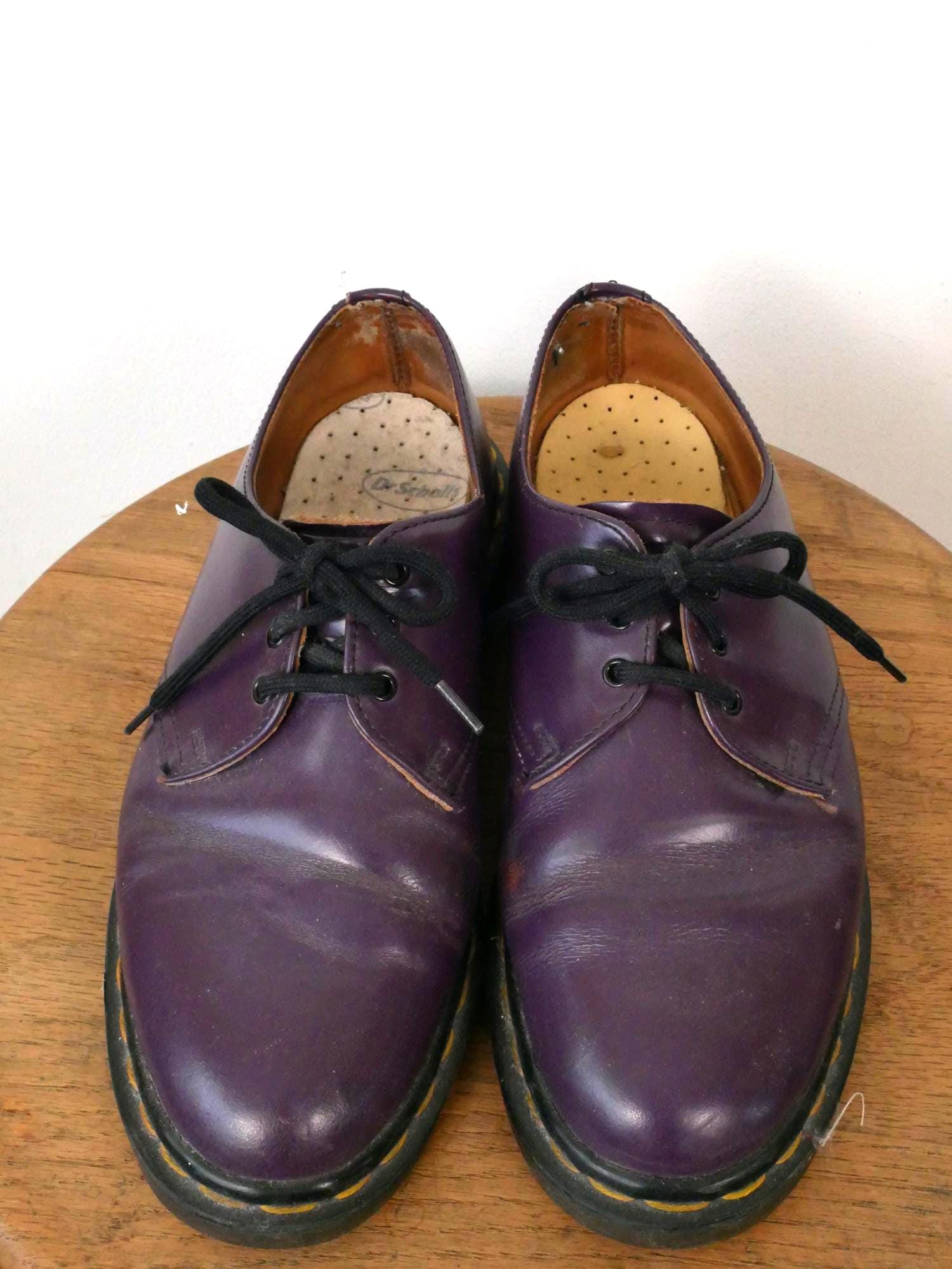 Vintage 90s Dr Martens Purple Smooth Leather Oxford/made in 