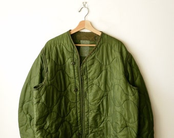 Military Quilted Padded Parka Jacket Liners M65 M51 Green 