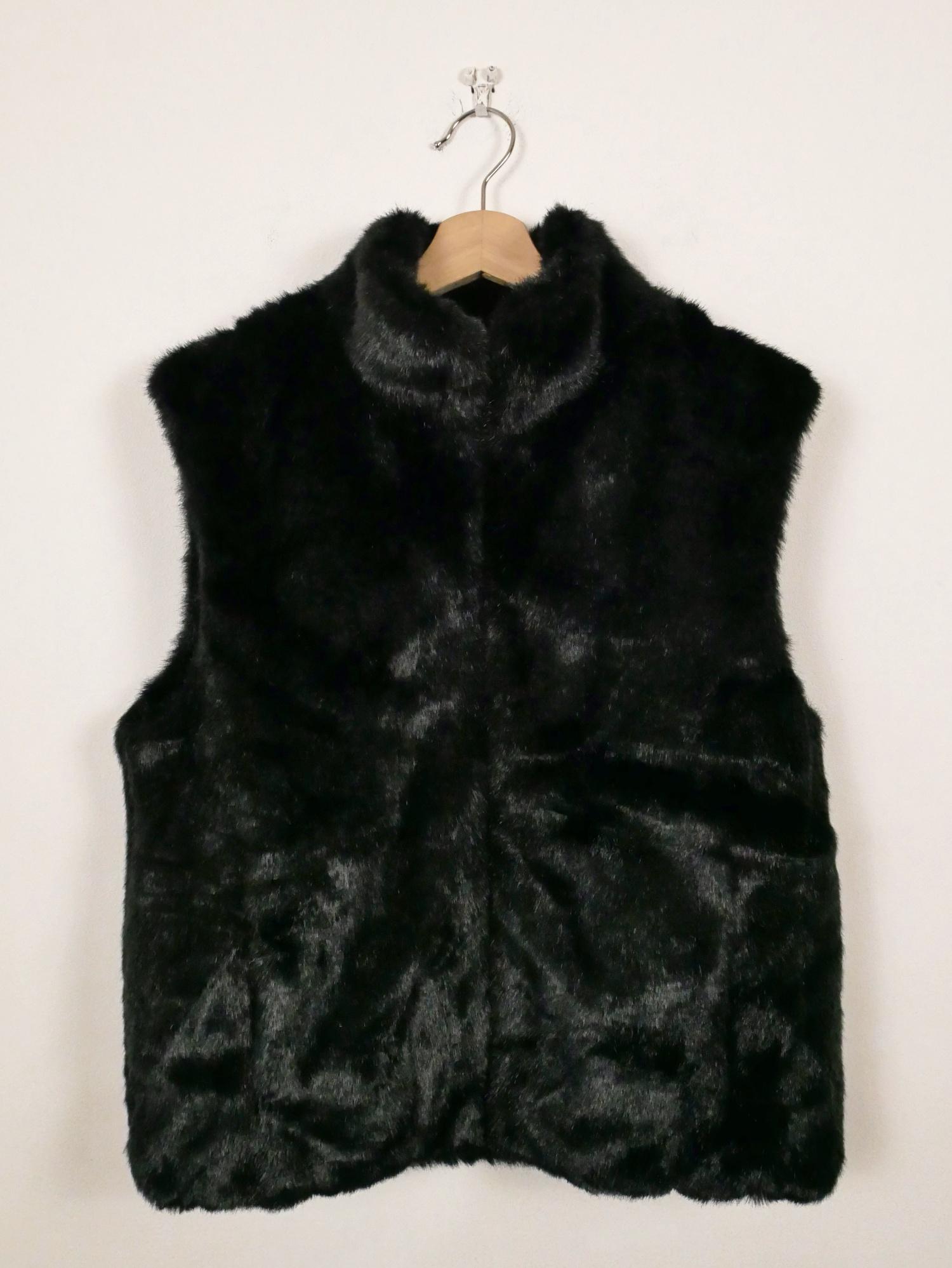 2025年冬【法人向けお歳暮】 Women's Black Faux Fur Reversible Zip up Vest/y2k - Etsy トップス