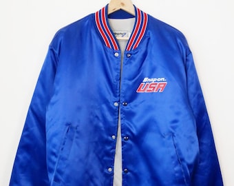 Vintage Swingster Men's 90s Snap-on USA Satin Bomber Jacket-made