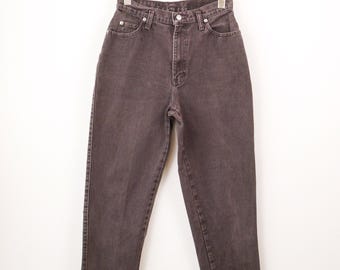 Vintage 1990s Sasson Black Tab Edition High Waist Tapered Black Jeans