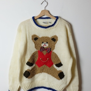 Teddy beer kabel wollen trui. Kabel brei teddybeer trui past Teddy beer kabel wollen trui. Kabel brei teddybeer trui past