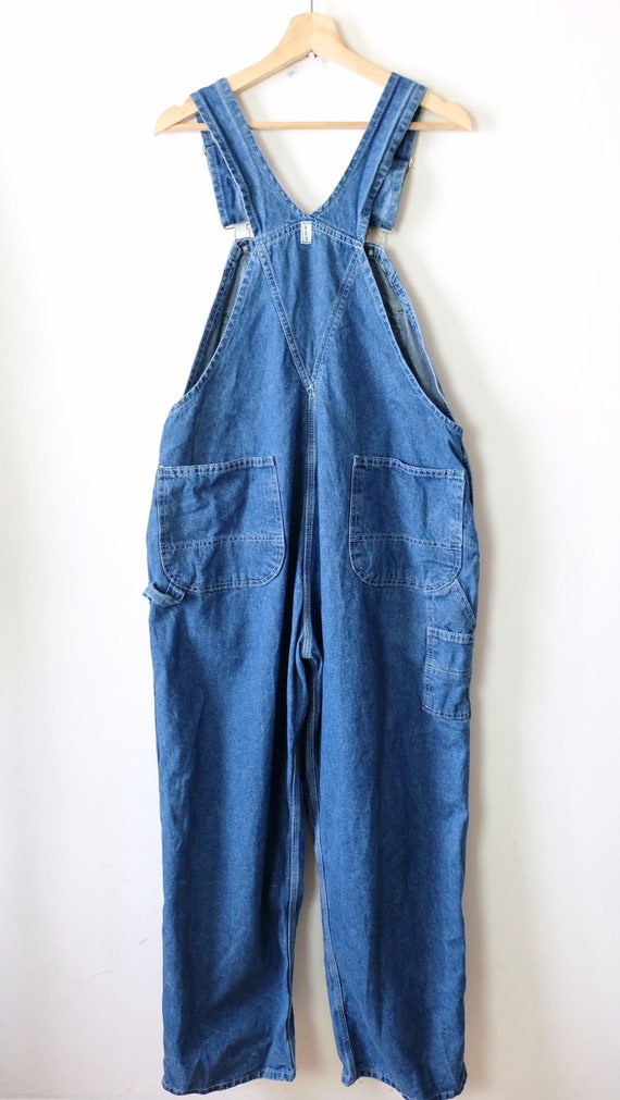 Key denim overalls for men, size W38 cotton blue type Vintage Second Hand