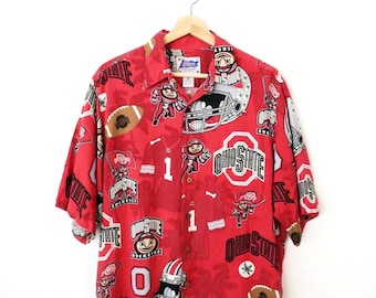Reyn Spooner Ohio State Buckeyes Hawaiian Shirt/Men's M