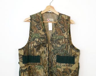 90s Camo Vest / Vintage US Military Army Woodland Camouflage