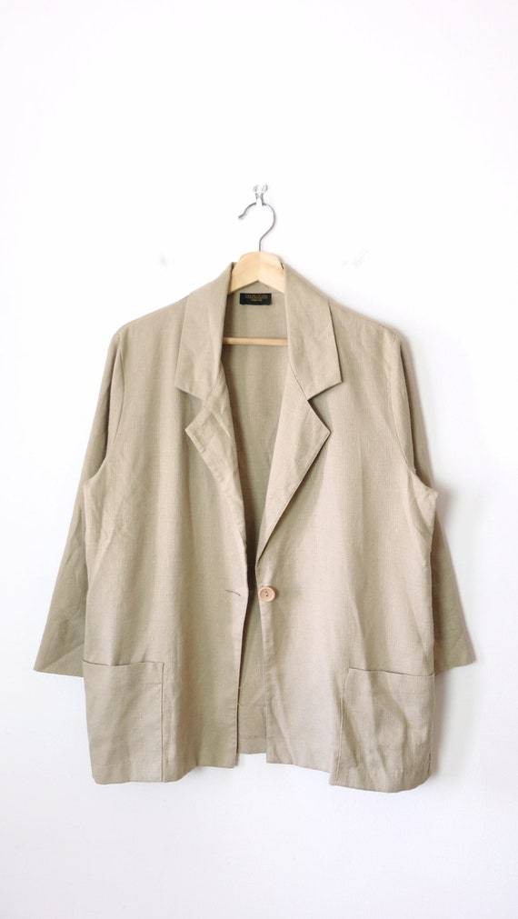 Vintage Women's Ecru Slouchy Light Blazer/minimal Jacket Vintage Women's Ecru Slouchy Light Blazer/minimal Jacket