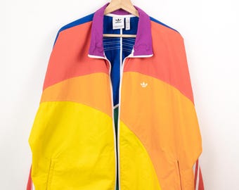 Adidas Originals Colorblock Track Jacket Rainbow Full Zip Windbreaker