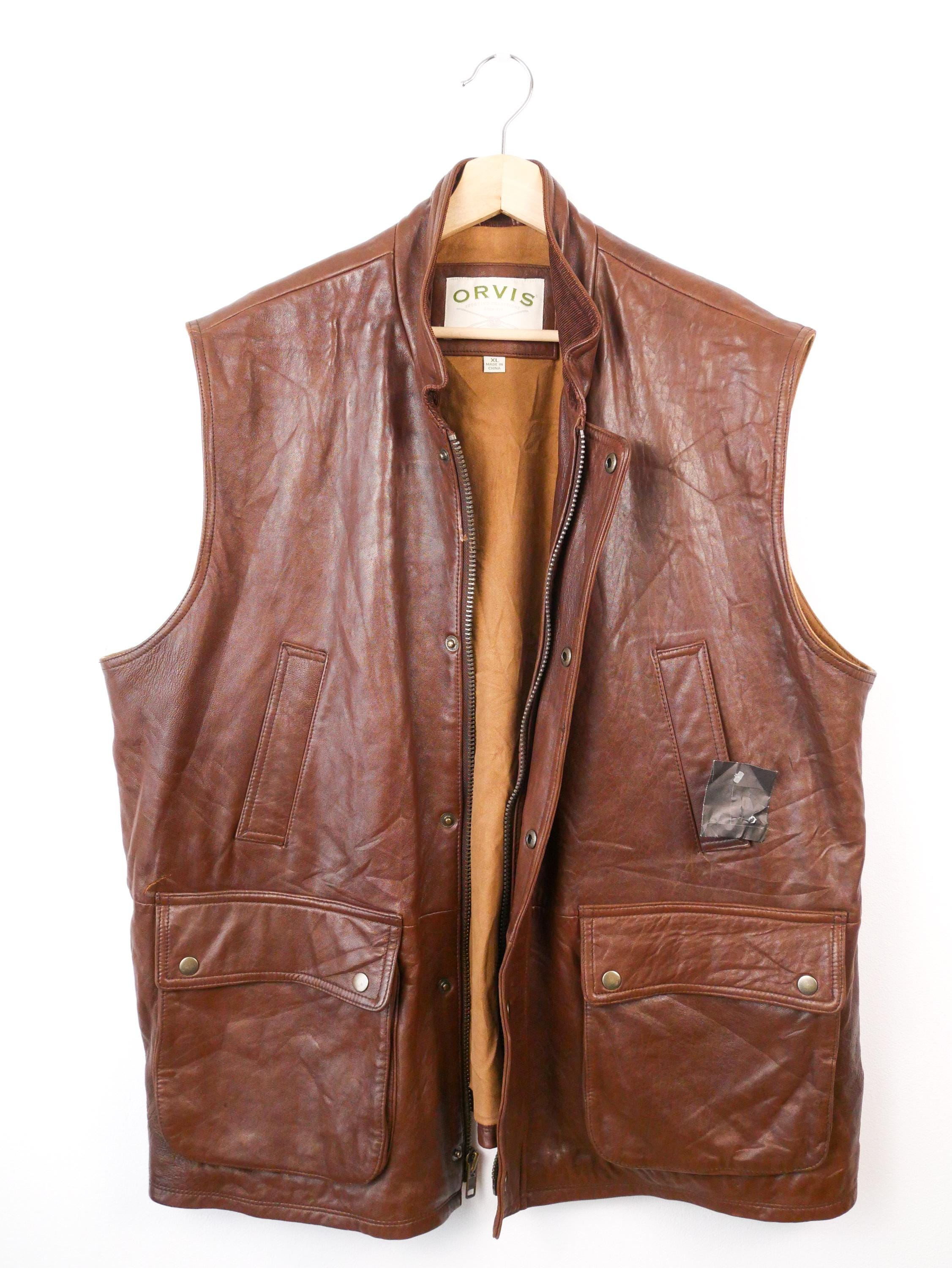 Orvis Men's Brown Leather Hunting Vest Size XL - Etsy Canada