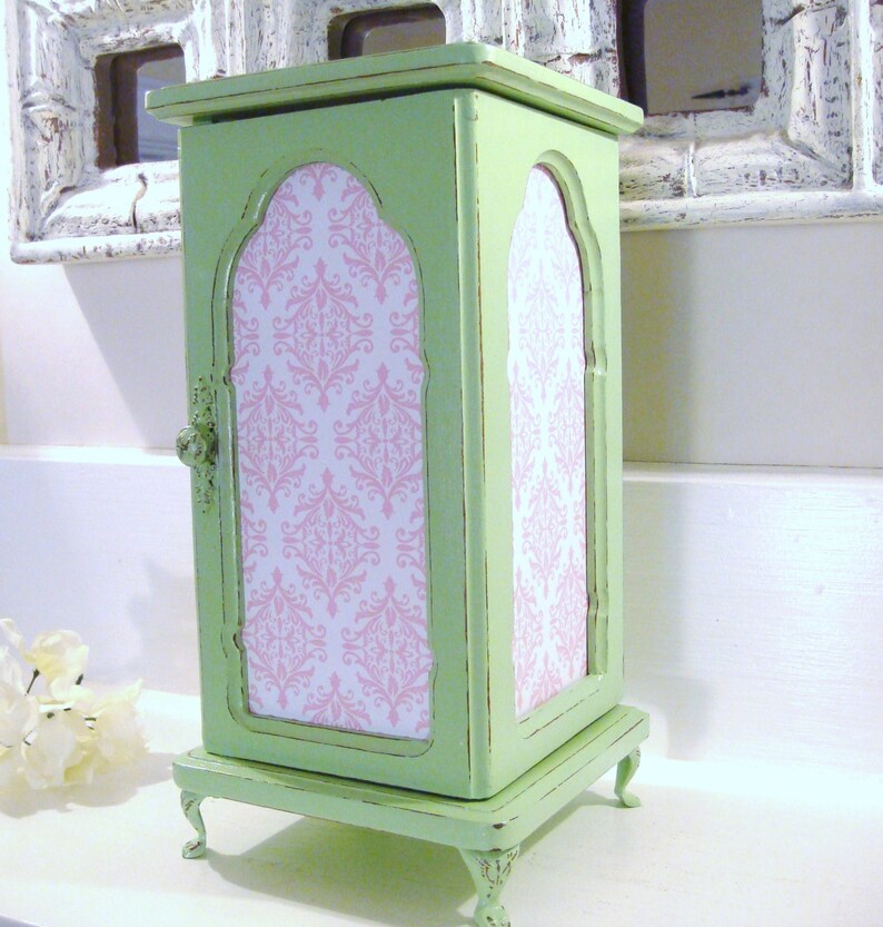 Shabby chic jewelry box green jewelry box. jewelry organizer Etsy
