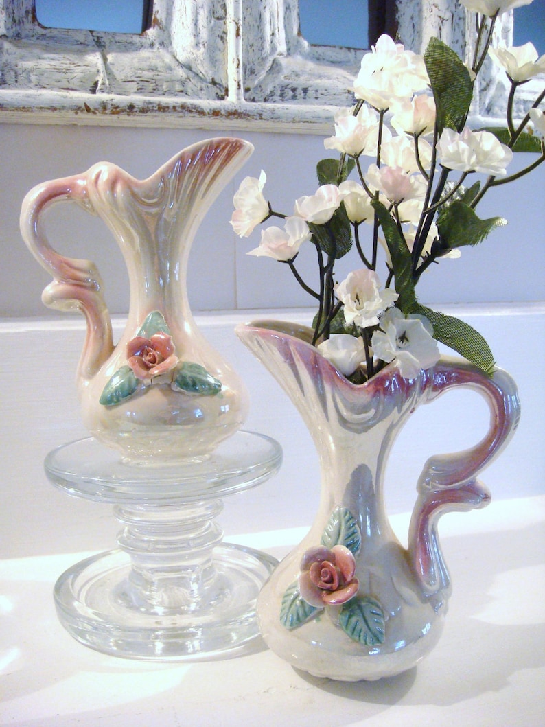 Mini porcelain vases shabby chic vase mini pitcher vase Etsy