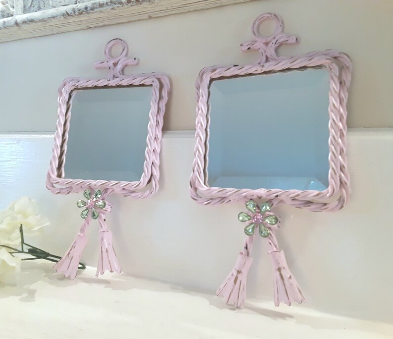 Pink Mirrors, Nursery Decor, Shabby Chic Mirror, Accent Mirror, Wall
