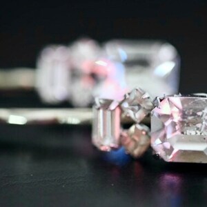 Vintage Rhinestone Bobby Pins, Upcycled Square Rhinestone Hair Pins, Crystal Hair Pins for Wedding/Special Occassion, Vintage Jewelry