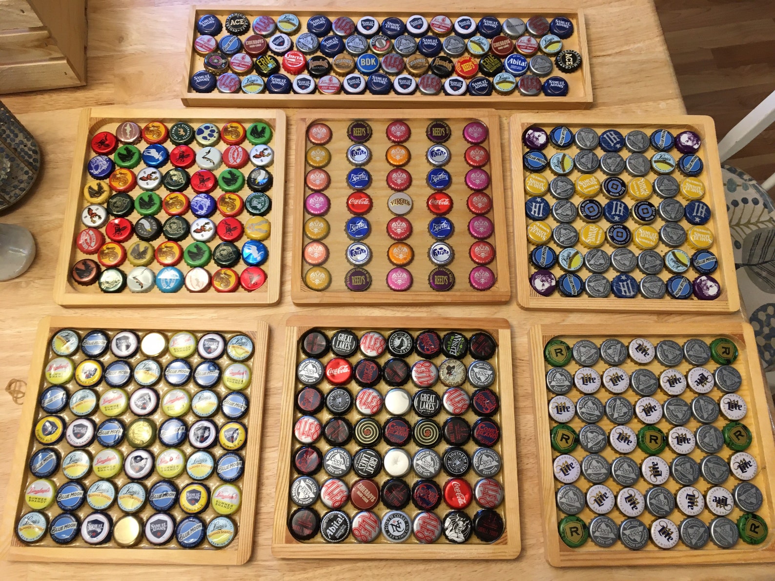 Upcycled Beer Bottle Cap Tray Recycled Bottecap Home Bar Etsy
