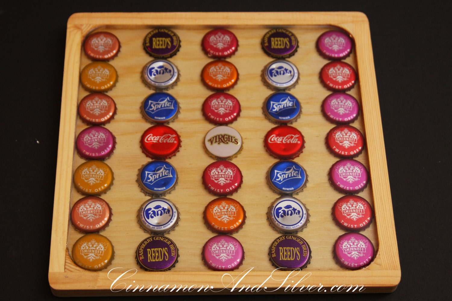 Upcycled Beer Bottle Cap Tray Recycled Bottecap Home Bar Etsy