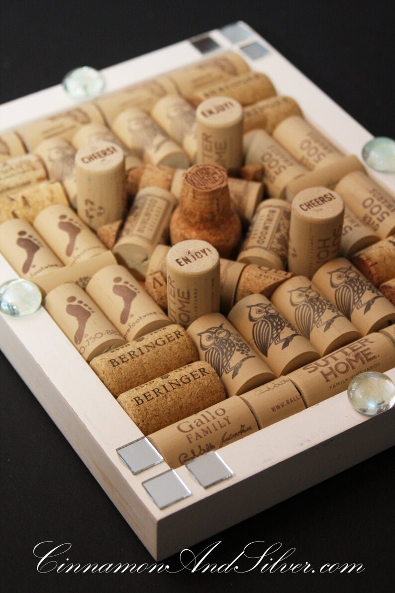 Upcycled Wine Cork Unique Jewelry Hanger Art Decor, Wine Cork Message