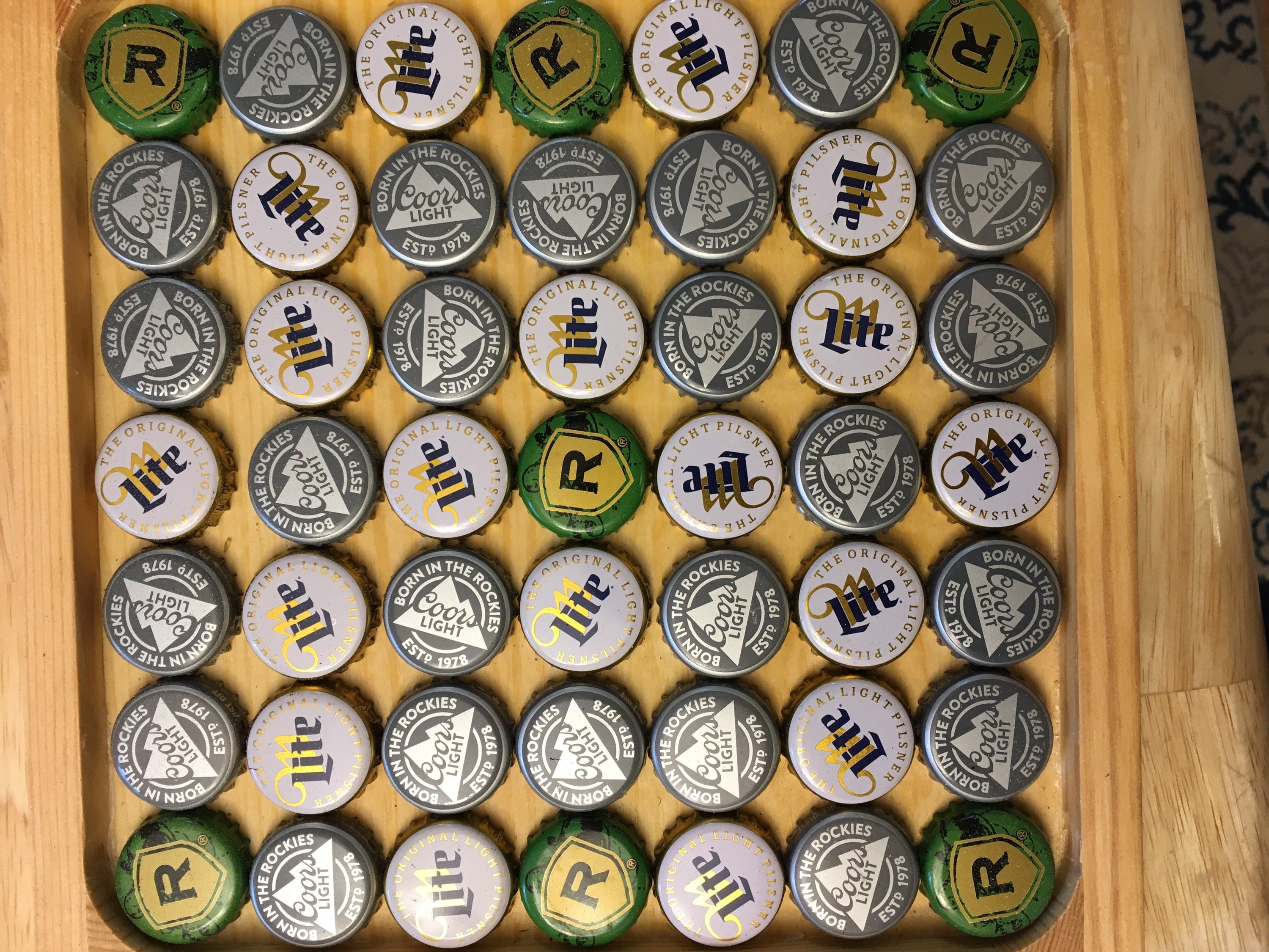 Upcycled Beer Bottle Cap Tray Recycled Bottecap Home Bar Etsy