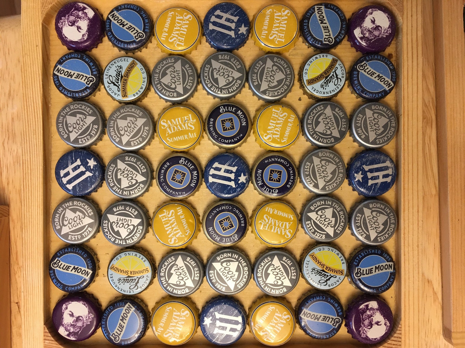 Upcycled Beer Bottle Cap Tray Recycled Bottecap Home Bar Etsy