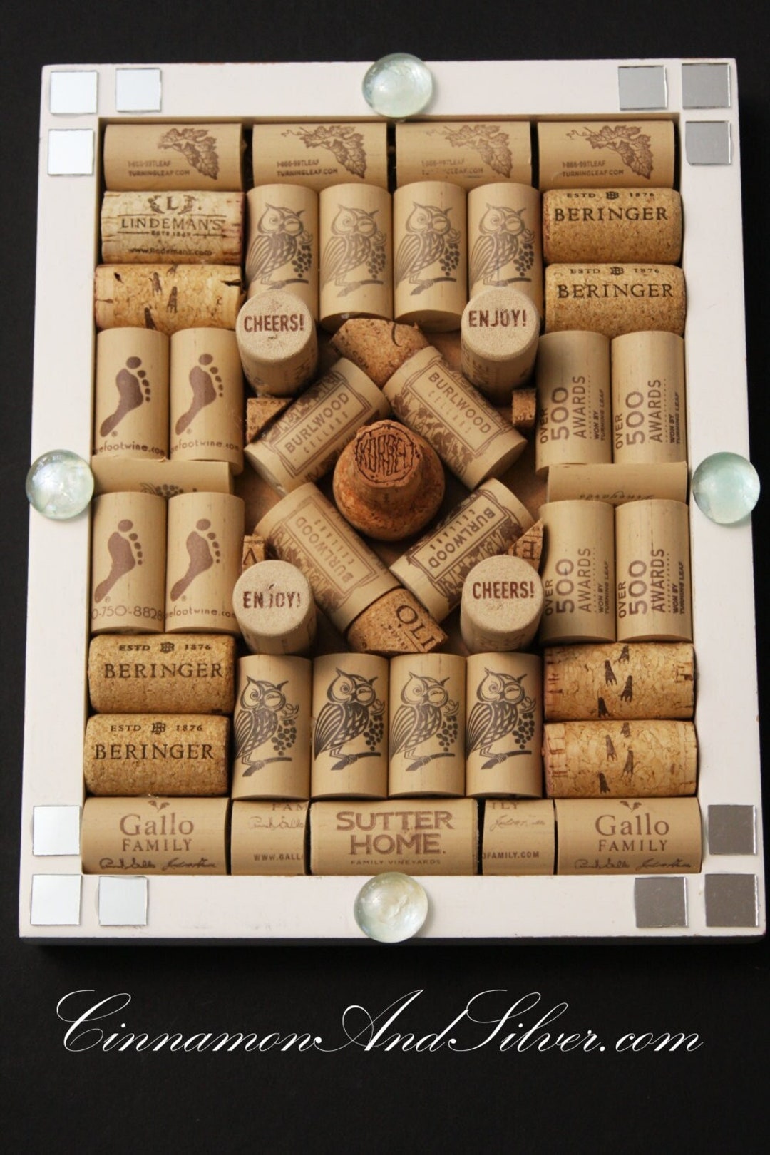 Upcycled Wine Cork Unique Jewelry Hanger Art Decor, Wine Cork Message