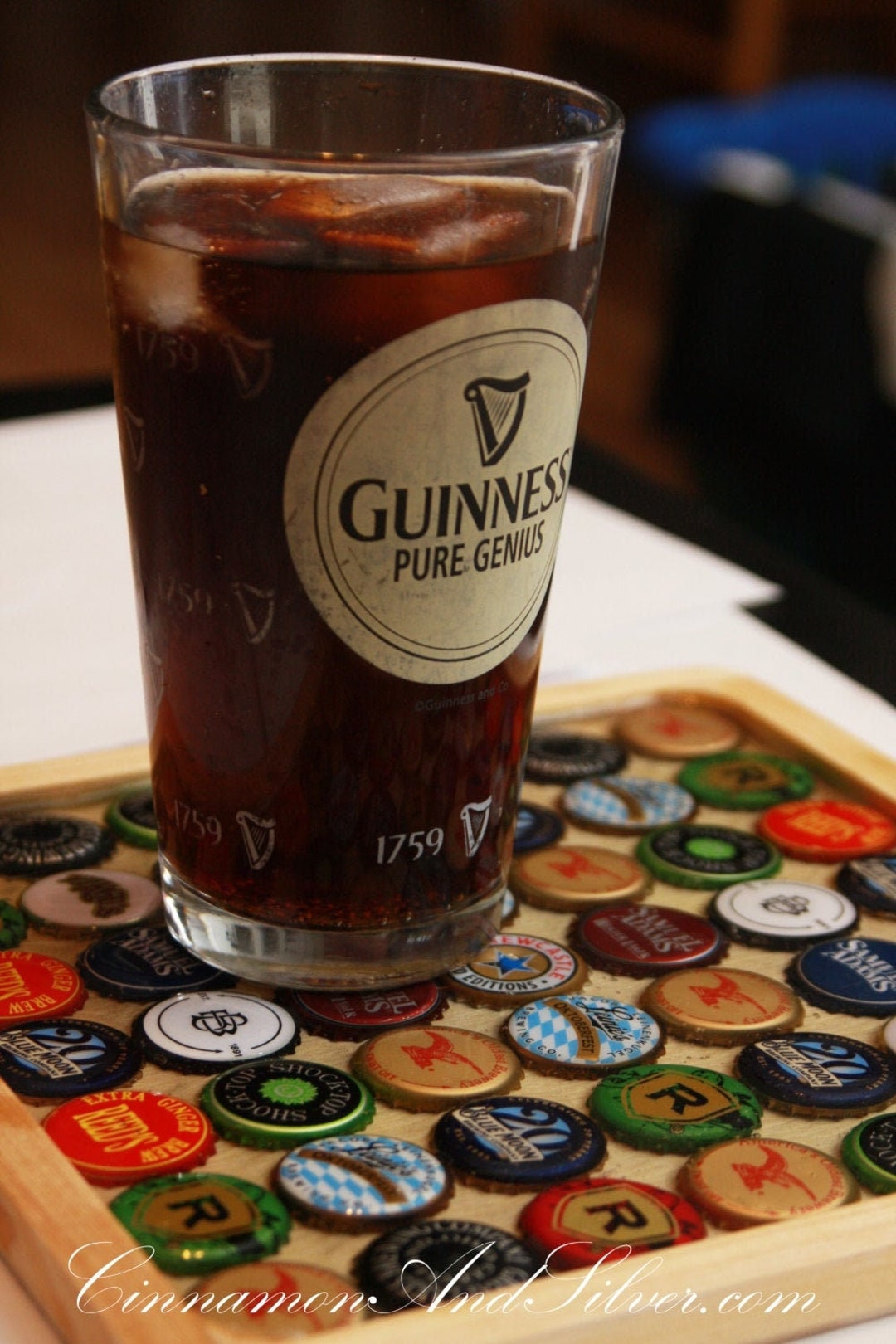 Upcycled Beer Bottle Cap Tray Recycled Bottecap Home Bar Etsy