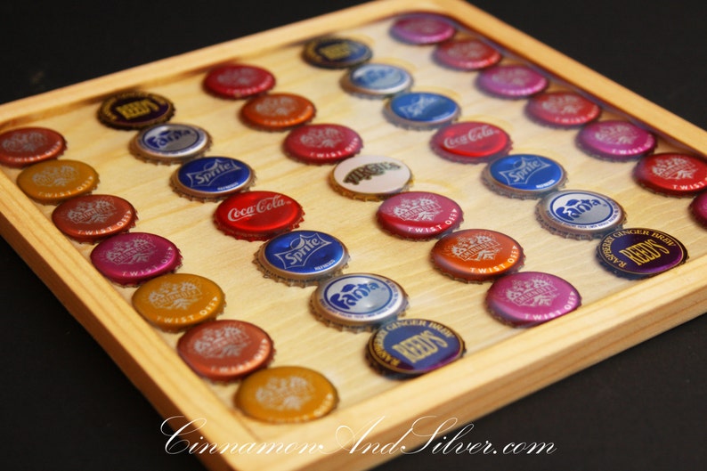 Upcycled Beer Bottle Cap Tray Recycled Bottecap Home Bar Etsy