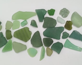 Pezzi di vetro marino mix verde per arti e mestieri - mosaico - decorazione spiaggia