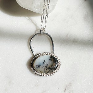 Handmade Sterling Silver featuring Dendritic Agate Necklace