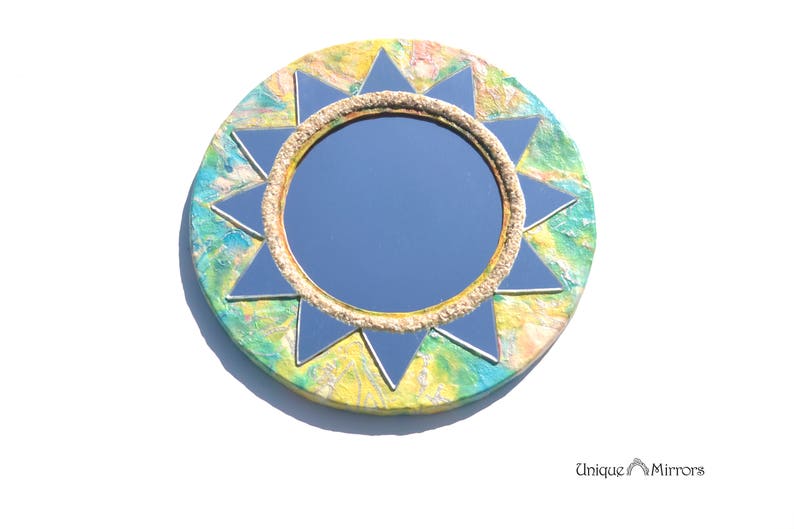 Colorful Sun Mirror Decorative Wall Large Round Mirrors Sunburst Modern Hippie Furniture For