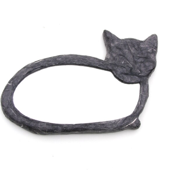 Decorative wall mirror,Grey cat mirror,sleeping cat,Wall hanging,oval small mirror,cat furniture,cat lover decoration