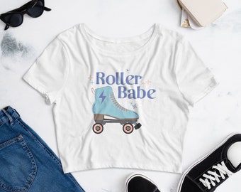 Roller Babe Crop Tee - Roller Skating shirt - Roller Girls Crop Top