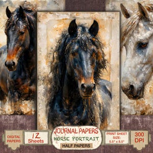 Demi-papier numérique cheval pour journal indésirable