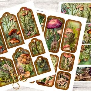Mushroom Themed Printable Ephemera Pack for Junk Journal or Scrapbook Digital Download