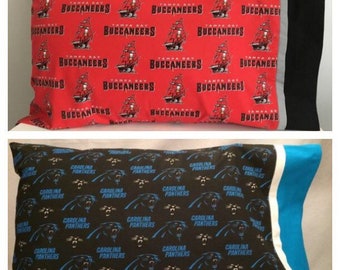 Tampa Bay Buccaneers and Carolina Panthers pillowcase