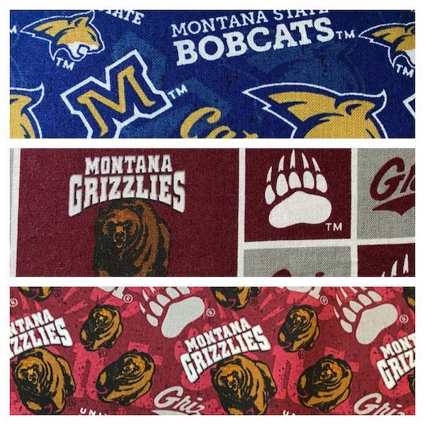 Montana State Bobcats or University of Montana Grizzlies fabric remnants