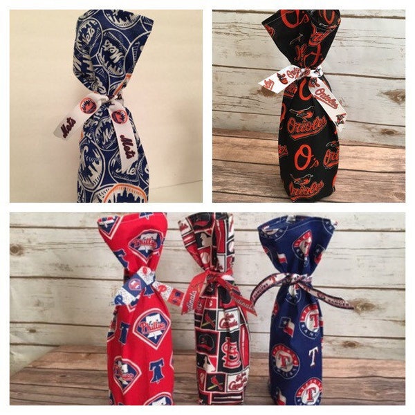 New York Mets, Philadelphia Phillies ,St Louis Cardinals , Texas Rangers, Baltimore Orioles, Chicago Cubs wine gift bag