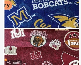 Montana State Bobcats or University of Montana Grizzlies fabric remnants