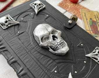 The Necromancer's Black Grimoire - Black Leather Book – Silver