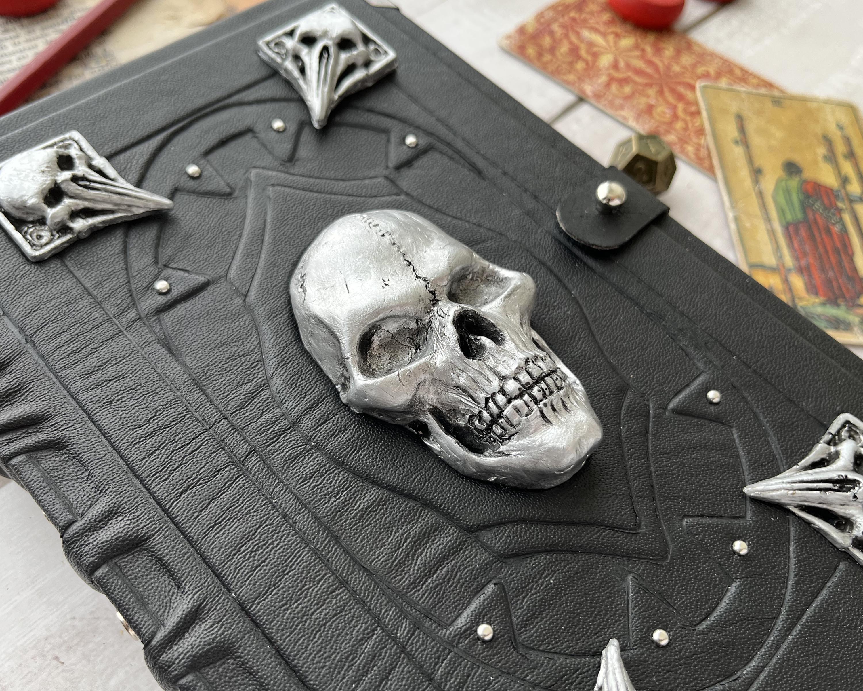 The Necromancer's Black Grimoire - Black Leather Book – Silver
